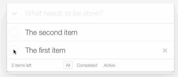The "clear completed" button