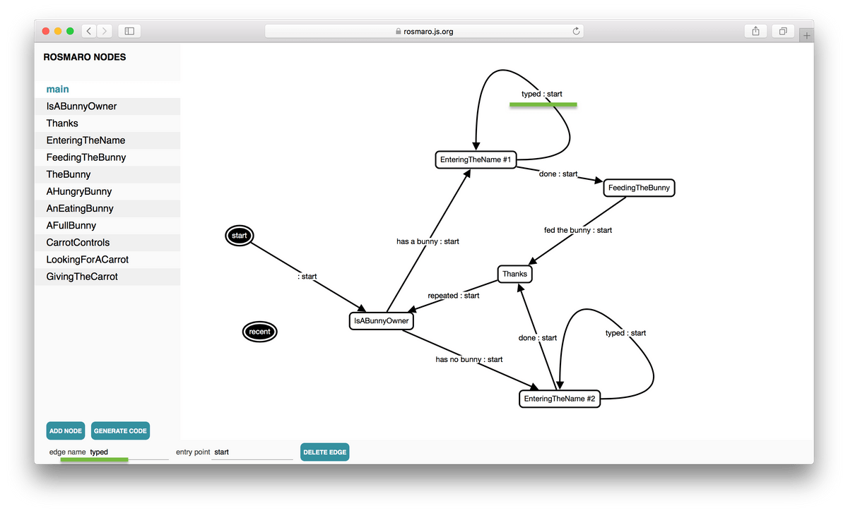 Loops called “typed” for “EnteringTheName” nodes